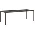 Mesa de jardín de vidrio templado ratán PE marrón 250x100x75