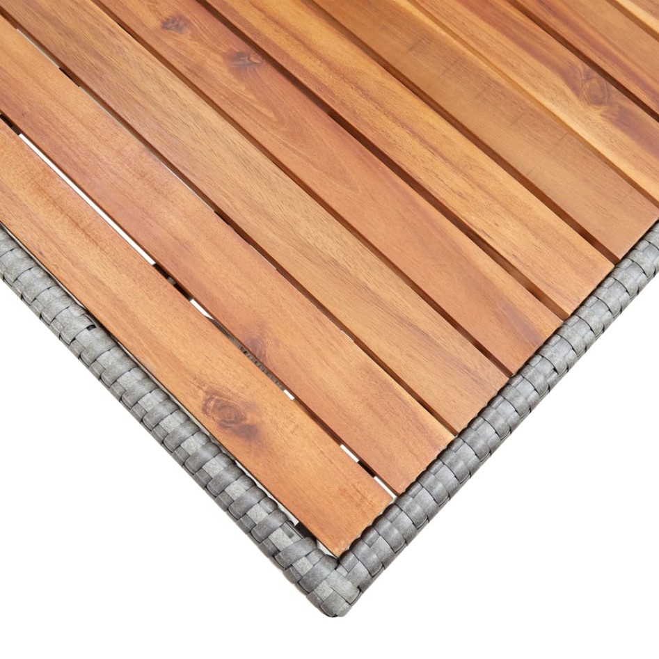Mesa de jardín de madera maciza de acacia gris 120x70x66