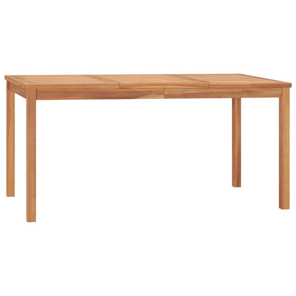 Mesa de comedor de jardín madera maciza de teca 160x80x77