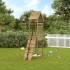 Parque infantil con pared de escalada madera impregnada de