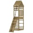 Parque infantil con pared de escalada madera impregnada de