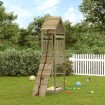 Casa de juegos con pared escalada de madera impregnada de pino
