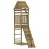 Casa de juegos con pared escalada de madera impregnada de