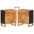 Mesita de noche madera maciza mango marrón y negro 50x33x60