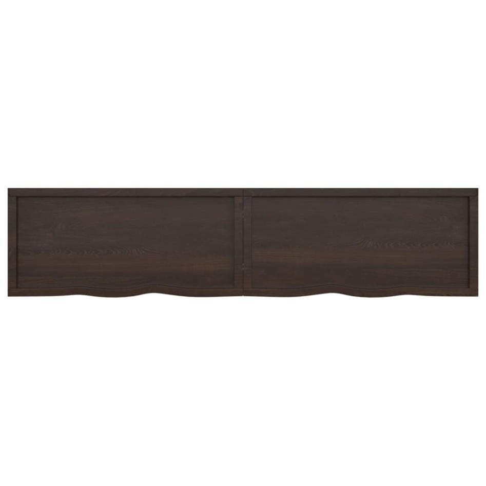 Tablero mesa madera roble tratada marrón oscuro 220x50x(2-4)