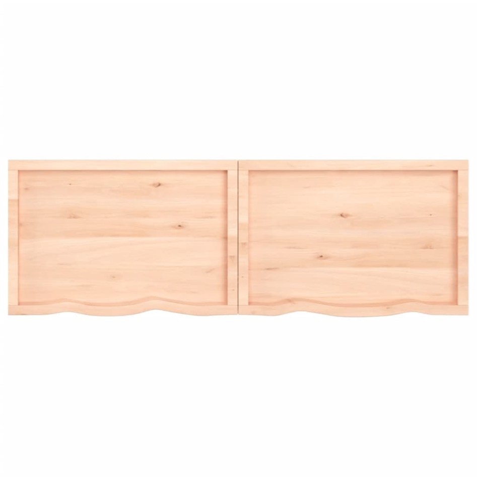 Encimera de baño madera maciza sin tratar 180x60x(2-6)