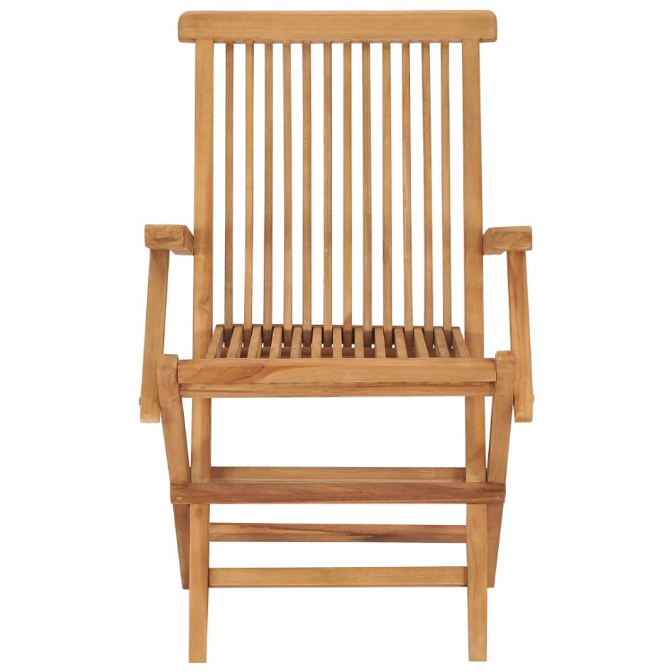 Sillas de jardín 4 uds madera teca con cojines azul