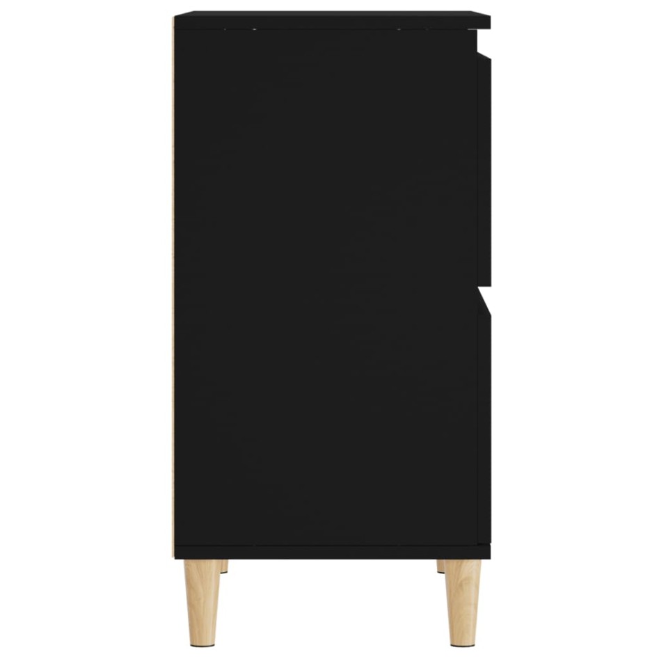 Aparadores 2 uds madera contrachapada negro 60x35x70