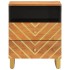 Mesita de noche madera maciza mango marrón y negro 50x33x60