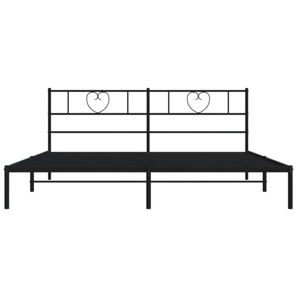 Estructura de cama con cabecero metal negro 183x213