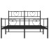 Estructura de cama cabecero y estribo metal negro 135x190