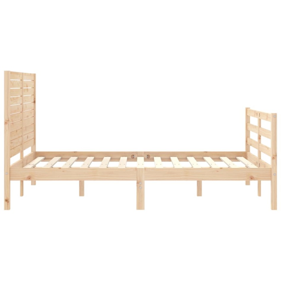 Estructura de cama con cabecero madera maciza 120x200