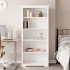 Librería BODO 5 estantes madera maciza pino blanco 80x38x180