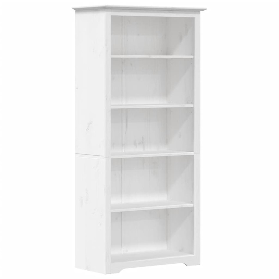 Librería BODO 5 estantes madera maciza pino blanco 80x38x180