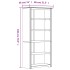 Librería BODO 5 estantes madera maciza pino blanco 80x38x180