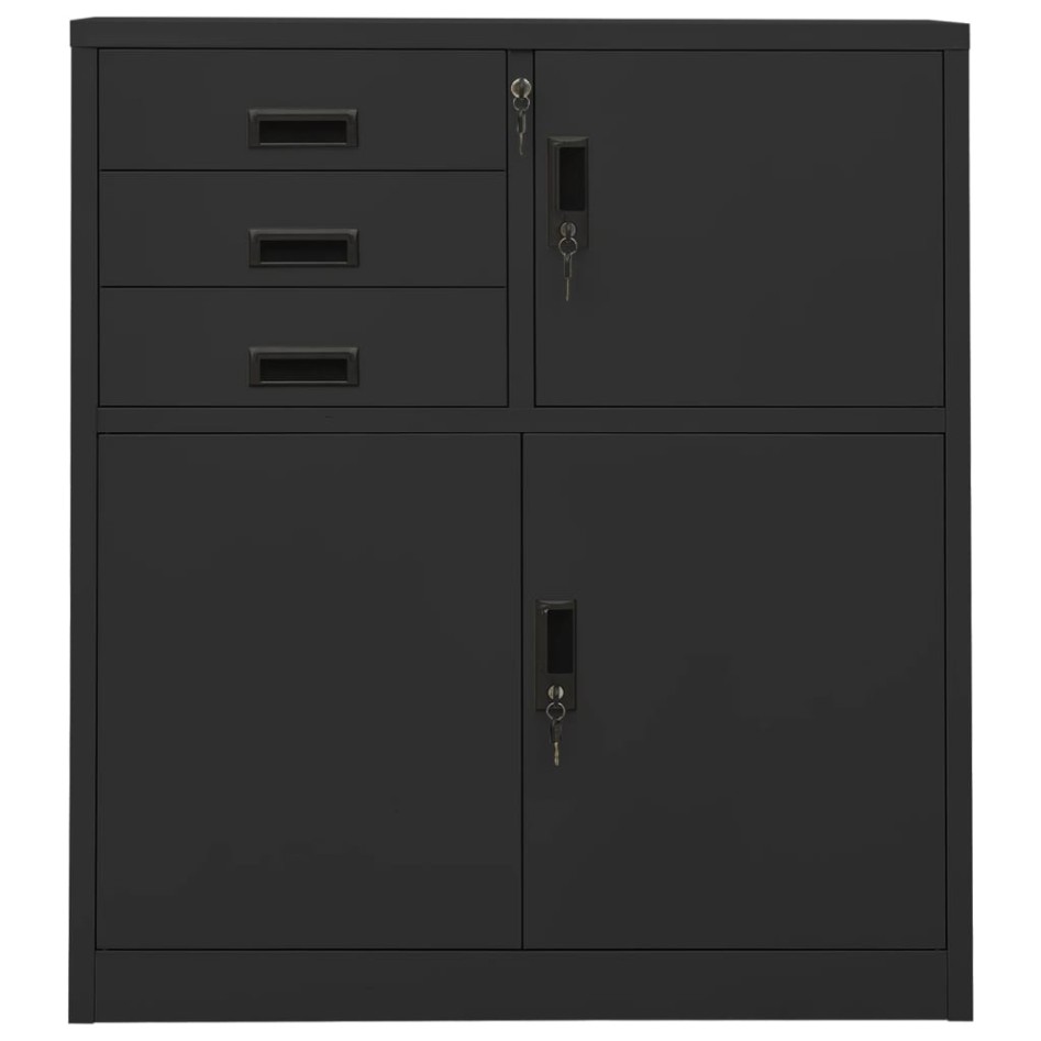 Armario de oficina de acero gris antracita 90x40x102