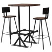 Conjunto de muebles de bar 3 piezas madera maciza reciclada