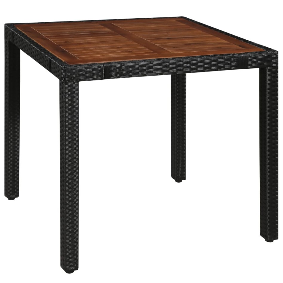 Set comedor jardín 5 pzas ratán sintético y madera acacia