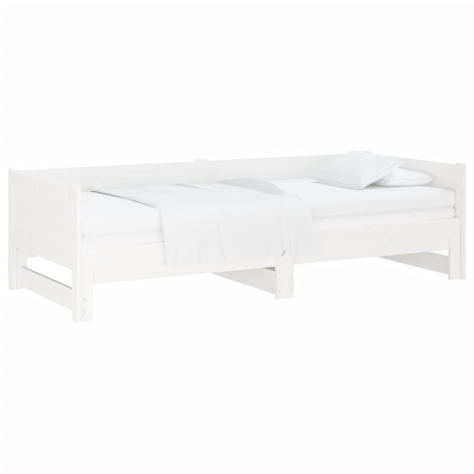 Sofá cama extraíble madera maciza de pino blanco 2x(90x200)