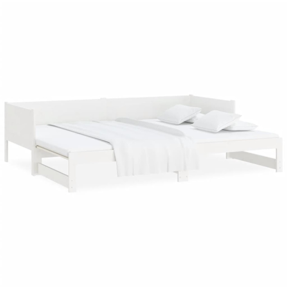 Sofá cama extraíble madera maciza de pino blanco 2x(90x200)