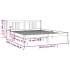 Estructura de cama de madera maciza blanco 160x200