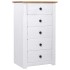 Aparador de madera maciza pino estilo Panamá blanco 46x40x89