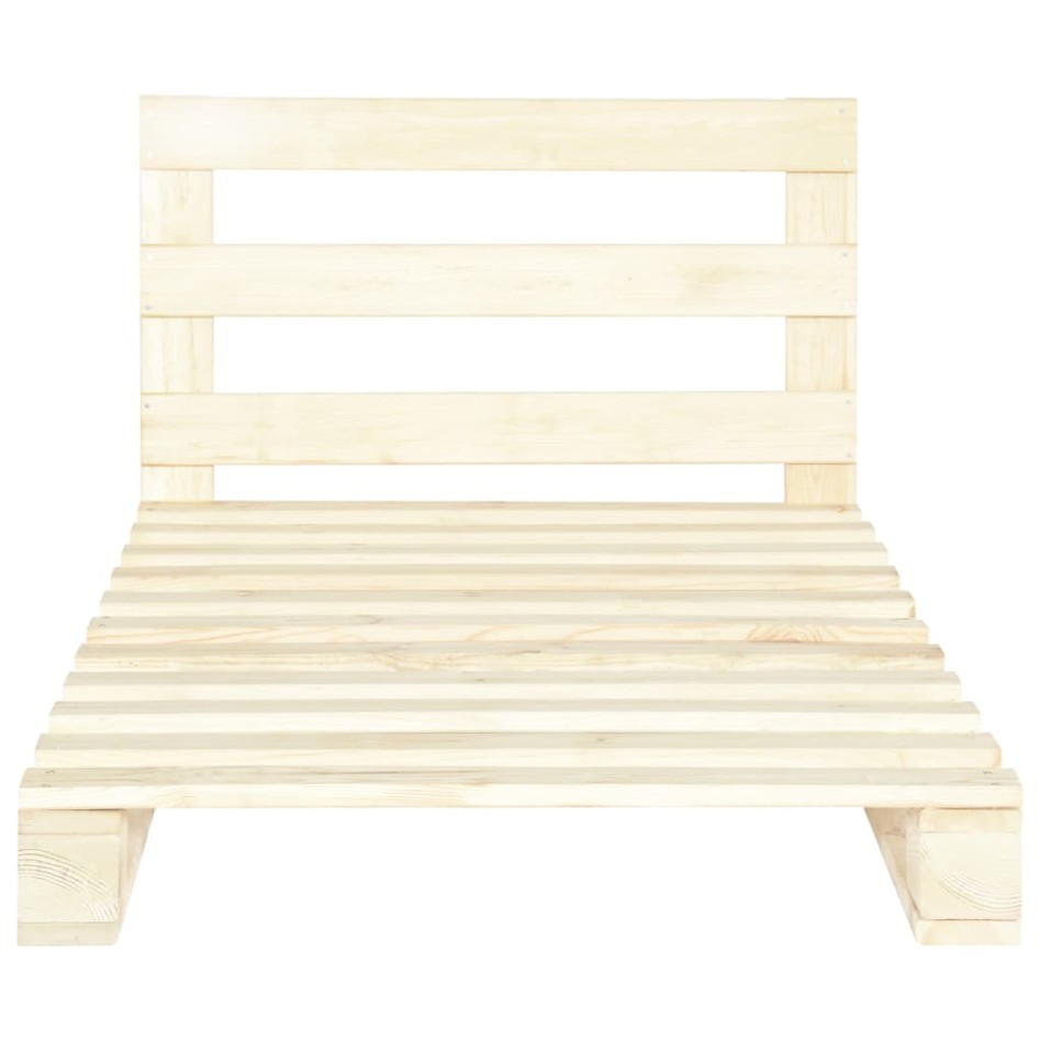 Estructura de cama de palés madera maciza de pino 90x200