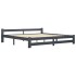 Estructura de cama madera maciza de pino gris oscuro 200x200