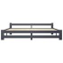 Estructura de cama madera maciza de pino gris oscuro 200x200