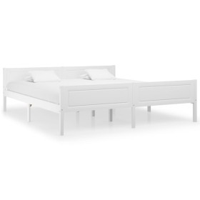 Estructura de cama de madera maciza de pino blanco 180x200