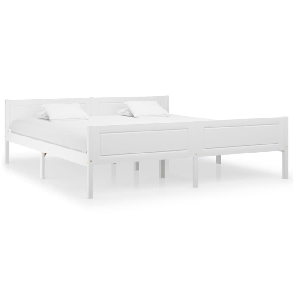 Estructura de cama de madera maciza de pino blanco 180x200