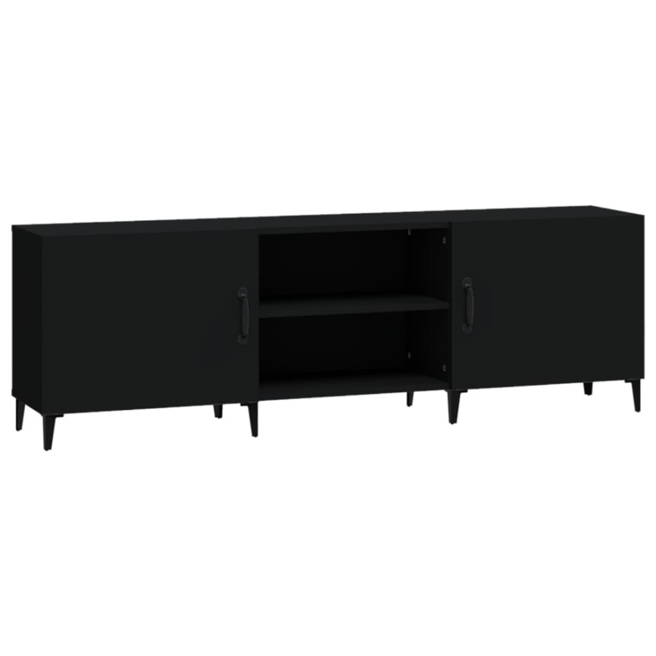 Mueble para TV madera de ingeniería negro 150x30x50