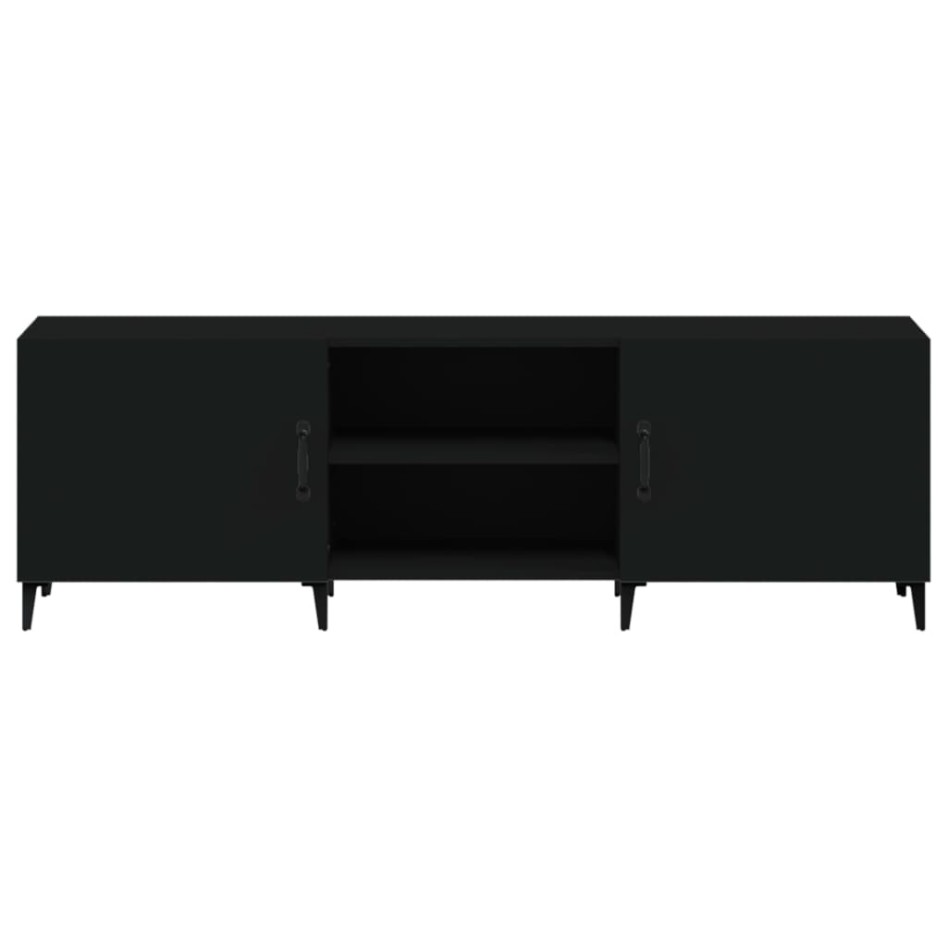 Mueble para TV madera de ingeniería negro 150x30x50