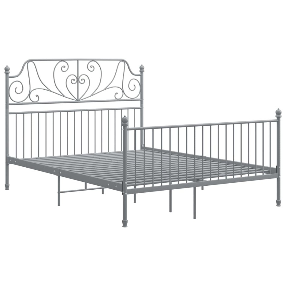 Estructura de cama de metal gris 140x200
