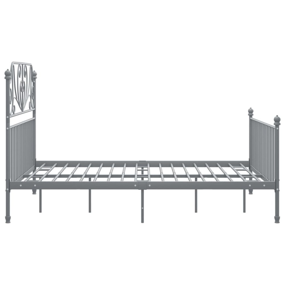 Estructura de cama de metal gris 140x200