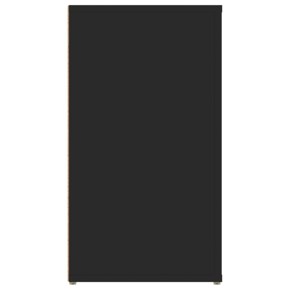 Aparador de madera contrachapada negro 100x33x59,5