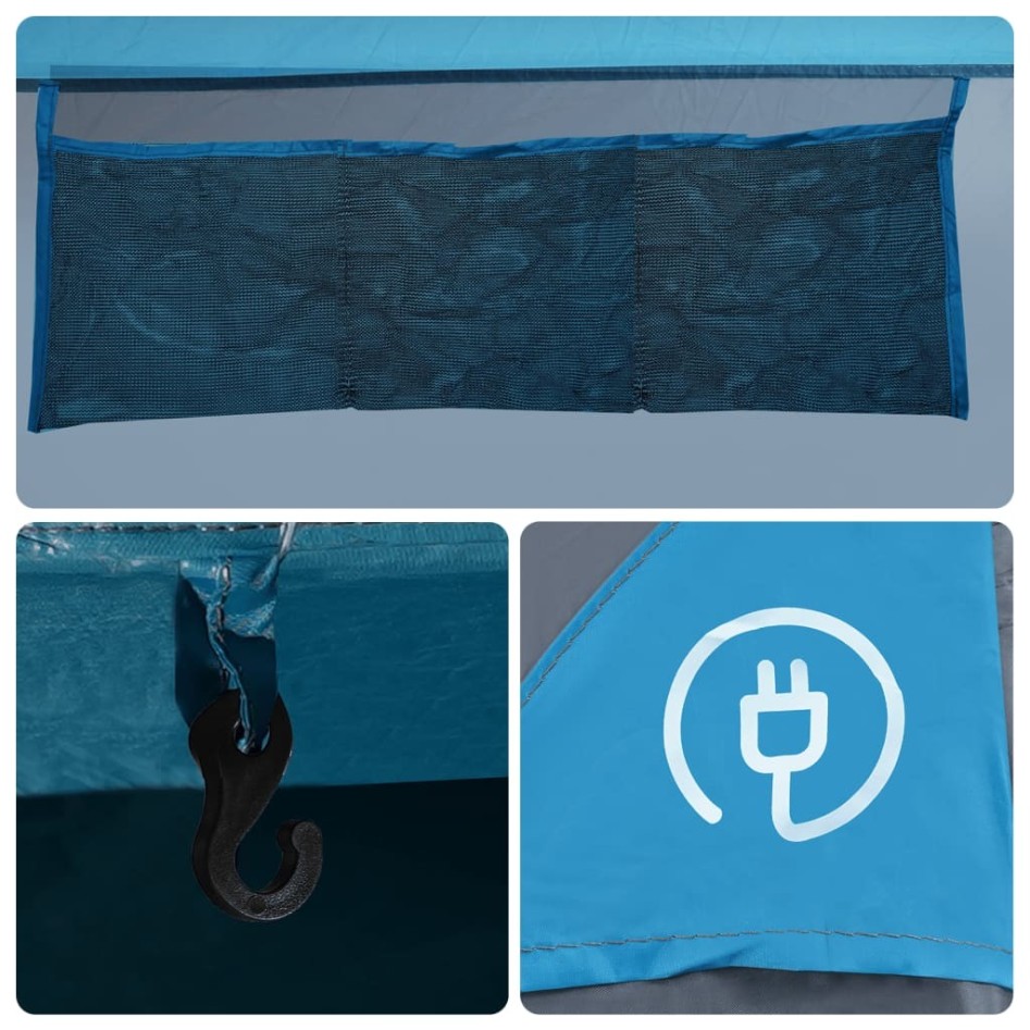 Tienda de campaña familiar tipi 10 personas impermeable azul