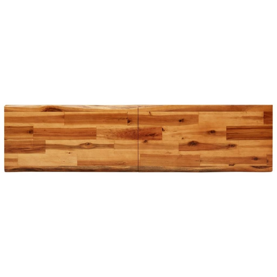 Banco con borde vivo madera maciza de acacia 140 cm