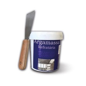 OFERTA - Kit de argamasa refractaria 1 kg blanca + espátula.