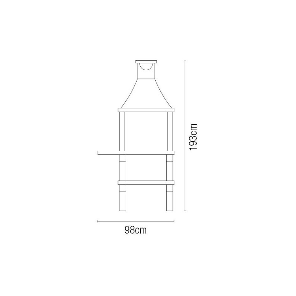 Oferta -Barbacoa con chimenea y estante voladizo X-Art I Articimentos