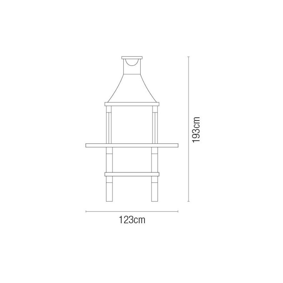 Oferta - Barbacoa con chimenea y 2 baldas X-Art I Articimentos