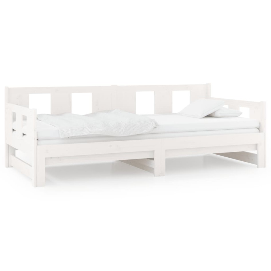 Sofá cama extraíble madera maciza de pino blanco 2x(90x190)