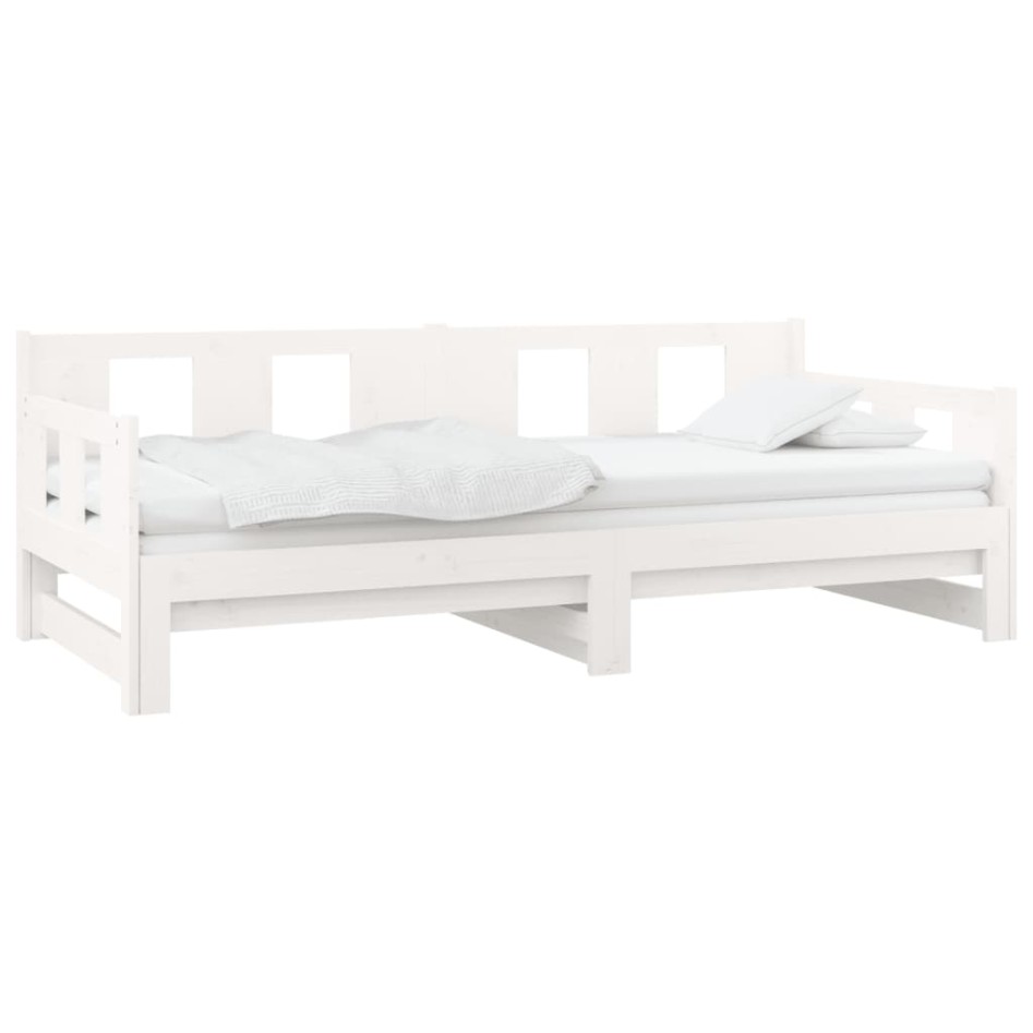 Sofá cama extraíble madera maciza de pino blanco 2x(90x190)