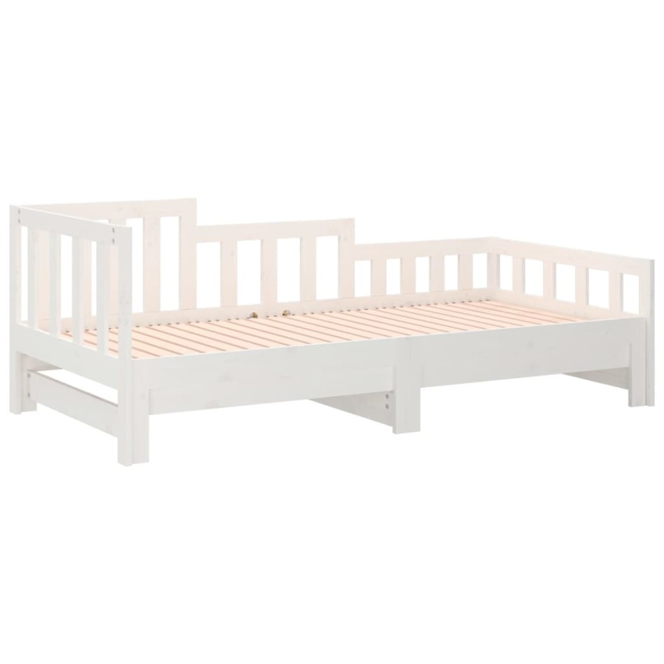 Sofá cama extraíble madera maciza de pino blanco 2x(80x200)