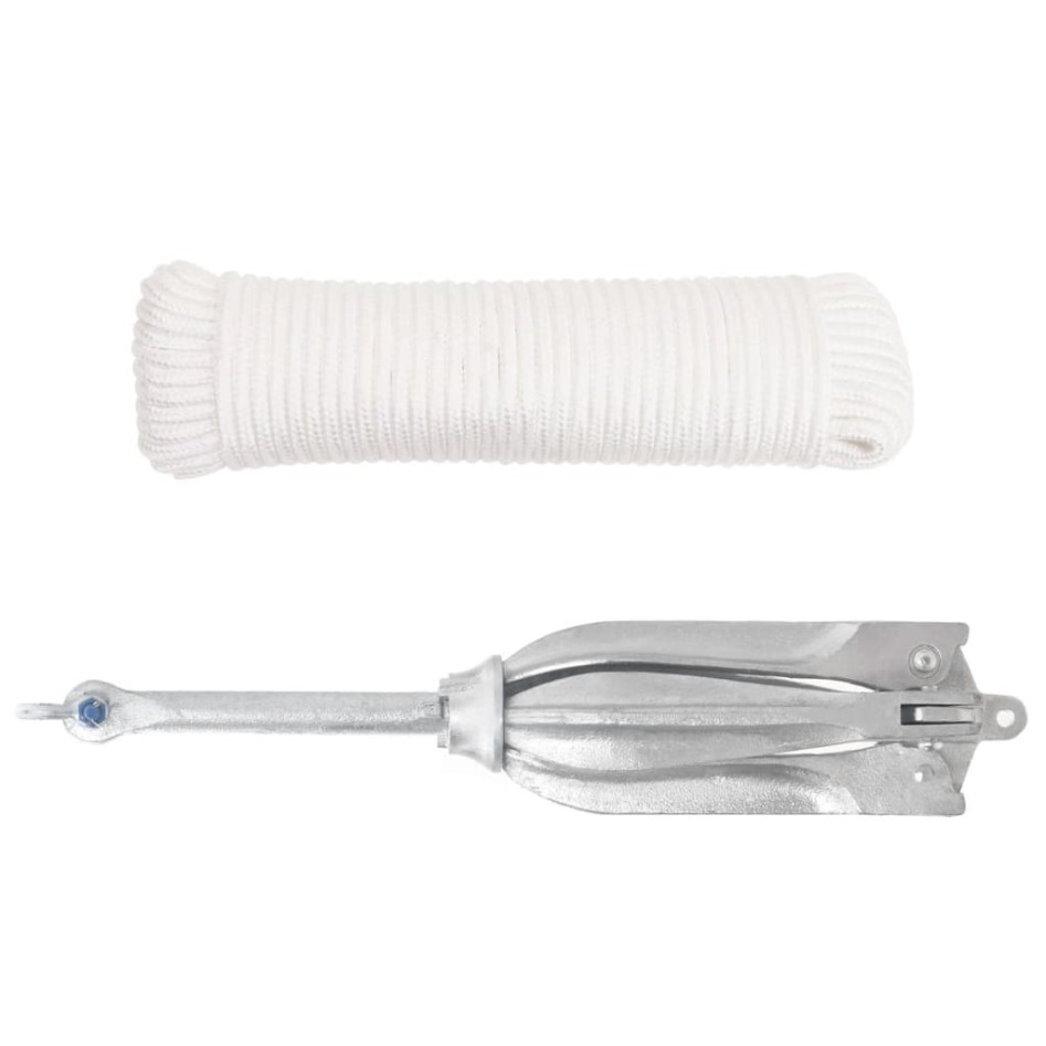 Ancla plegable con cuerda hierro maleable plateado 10