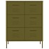 Armario de cajones de acero verde oliva 80x35x101,5