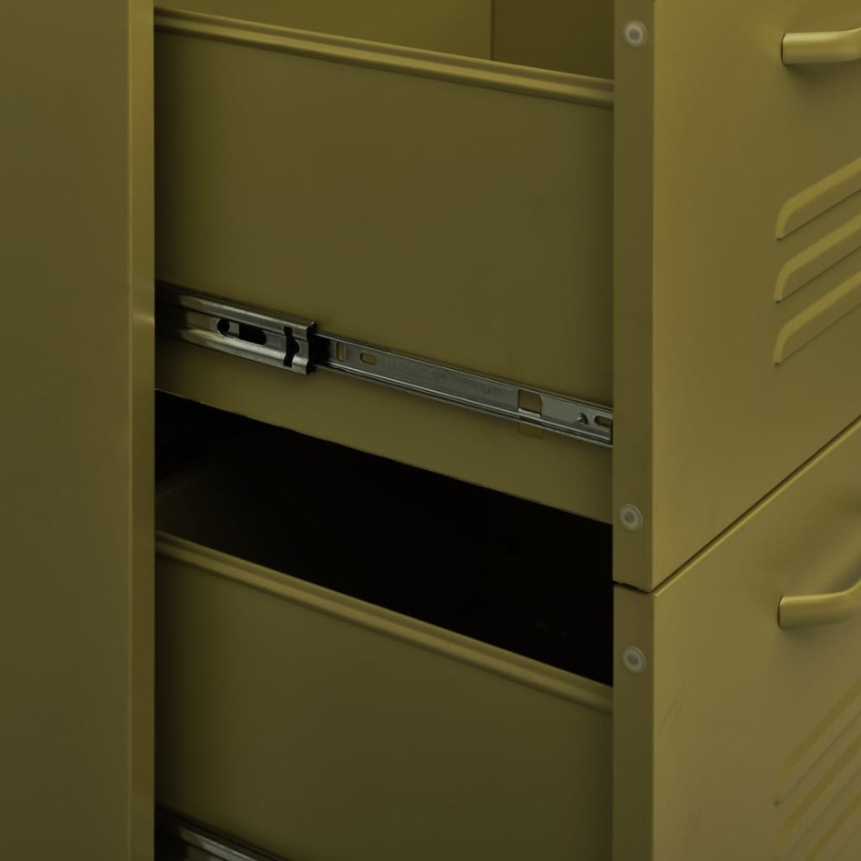 Armario de cajones de acero verde oliva 80x35x101,5
