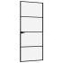 Puerta de interior vidrio templado y aluminio negro 83x201,5