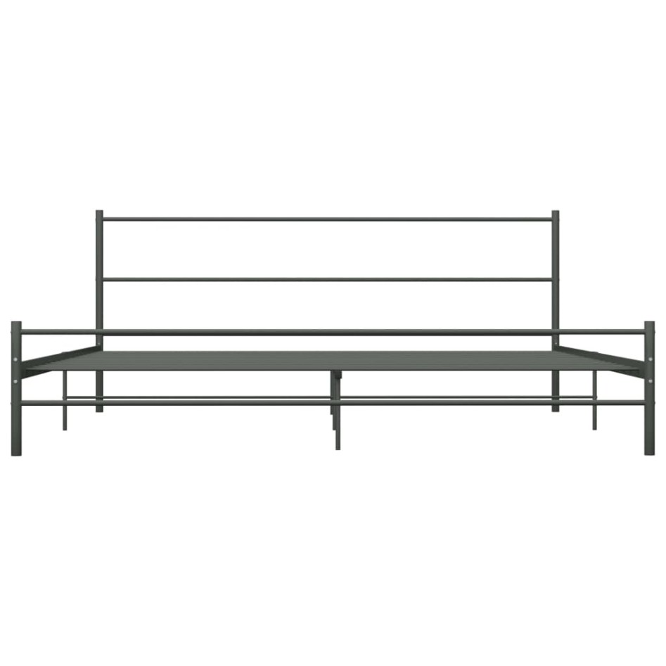 Estructura de cama de metal gris 200x200