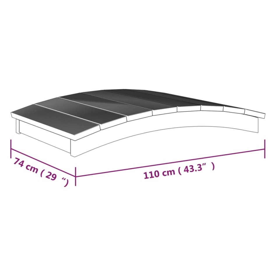 Puente de jardín madera maciza pino impregnada 110x74